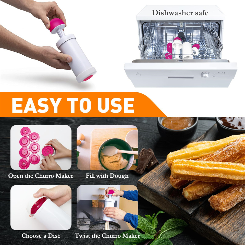 1pc DIY Manual Cookie Press Ma - Churros Maker Gun recensione e prezzo